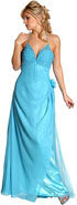 Prom Dress item C27777. Single Flower Beaded Formal Prom Dress. This prom dress is an elegant creation with single flower appliqu� on one side. Upper bodice is sheered with beadwork.