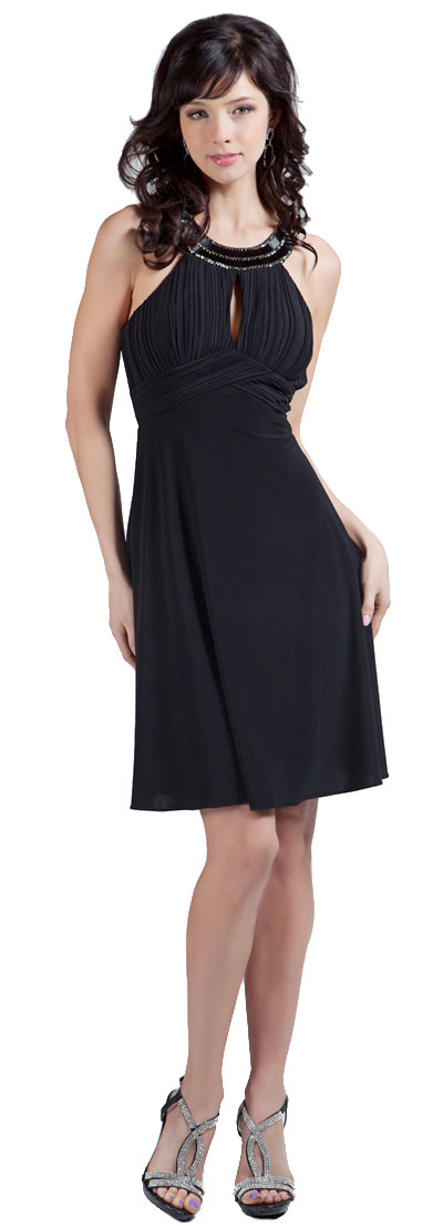 Modest Cocktail Dresses on Main Image Of Ornate Covered Neckline Short Cocktail Dress