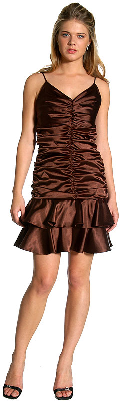 Short Shirred Cocktail Dress