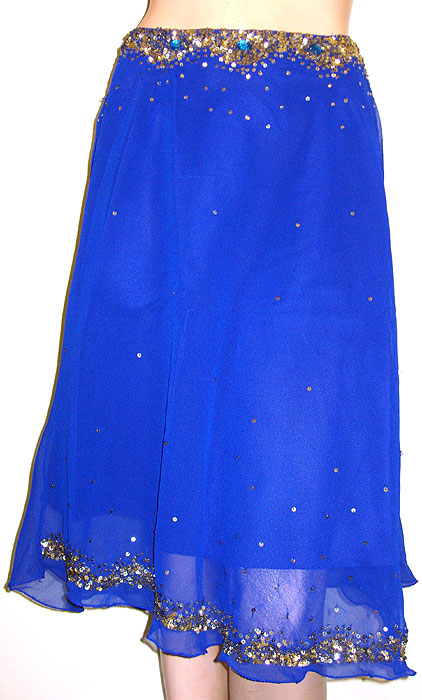 Bead Embellished Tea Length Skirt