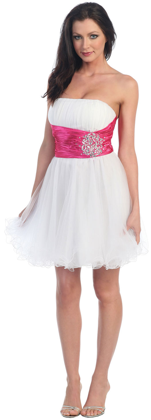 Short Prom Dress With Embellished Waistline Item# P8011
