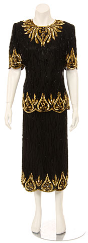 Sequin Flower Bud Two Piece Formal Gown. 0018.