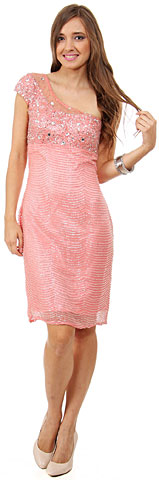 One Shoulder Exquisite Beading Short Formal Prom Dress