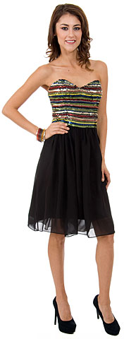 Strapless Sweetheart Neck Knee length Cocktail Party Dress