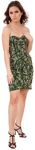 Strapless Floral Beaded Short Homecoming Party Dress