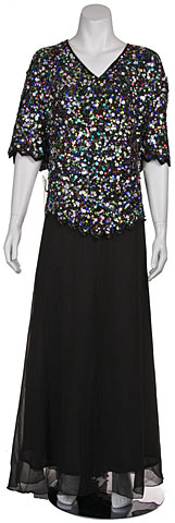 Plus size V-neck Sequined Formal Dress