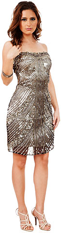 Strapless Short Sequined Homecoming Prom Dress. 10210.