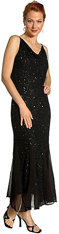 Spaghetti Strapped & Flared Formal Evening Dress