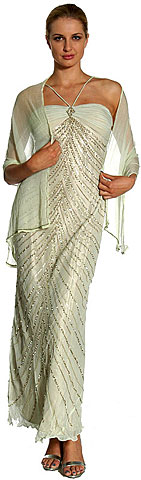 #1065. Bustier Beaded Full Length Evening Dress.
