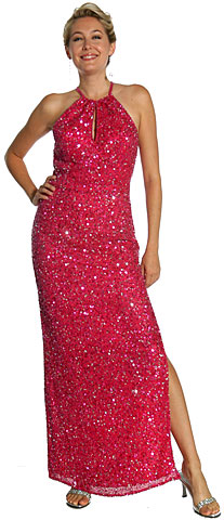 Halter Neck Sequined Pageant Dress. 1074.