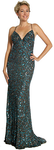 #1081. Criss-Crossed Sparkling Beaded Formal Prom Dress.