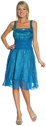 Parallel Beaded Broad Strapped Party & Prom Dress. 1088.