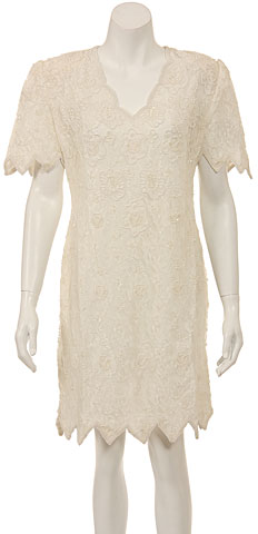 Tea Length Cotter Edge Formal Dress