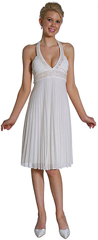 #11051. Halter Neck Empire Cut Formal Dress.