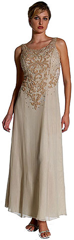 A-Line Beaded Sleeveless Formal Dress