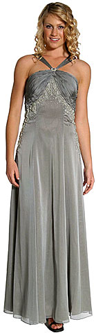 #11057. Multiple Back Strap Long Formal Dress.