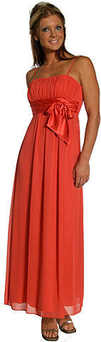 Spaghetti Straps Shirred Bodice Formal Bridesmaid Dress