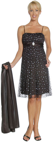 #11077. Empire Cut & Glittered Short Cocktail Dress.