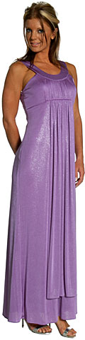 #11087. Empire Cut Round Neck Formal Dress with Shirred Sash.