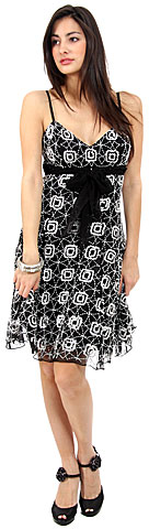 Boxy Floral Pattern Sequin Cocktail Dress. 1108.