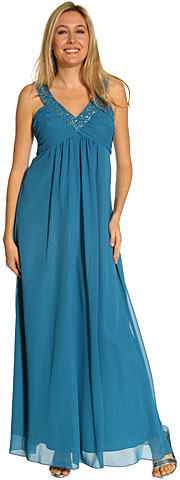 #11112. Empire Cut Beaded Formal Prom Dress.