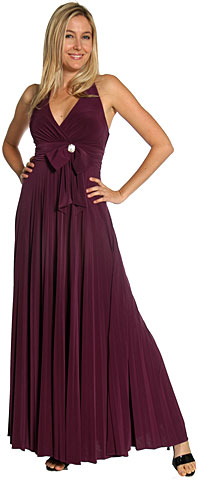 Halter Neck Empire Cut Formal Dress with Bow