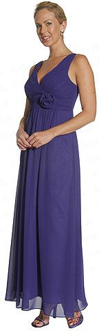 #11119. Flower Applique Empire Prom Dress.
