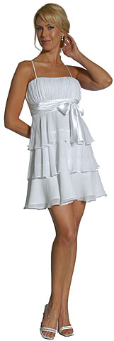 #11139. Short Party Dress with Cascading Ruffles.