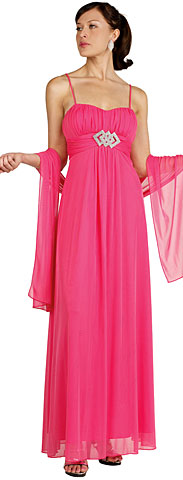 #11146. Empire Cut Formal Dress with Diamond Brooch.