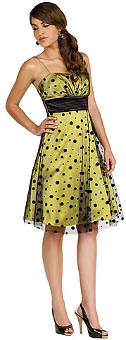 #11147. Polka Dot Mesh Party Dress.