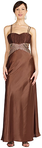 #11153. Shirred Rhinestone Waist Formal Dress.
