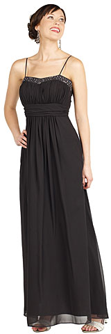 #11163. Shirred Formal Dress with Spaghetti Straps.