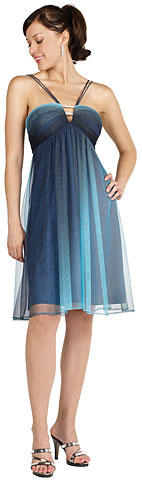 #11164. V Neck Double Strap Empire Party Dress.