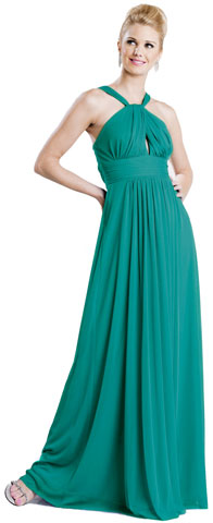 Halter Neck Tie Shirred Formal Bridesmaid Dress