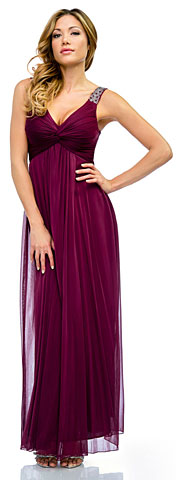 Ruched Twist Knot Bust Long Formal Evening Dress