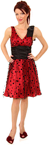 V-neck Short Polka Dot Party Dress