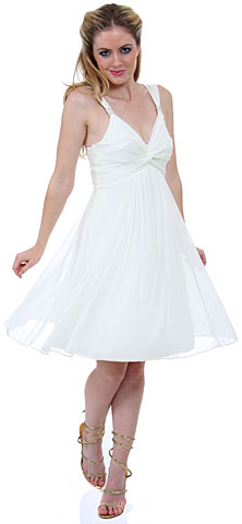 V-Neck Short Sleeveless Cocktail Dress
