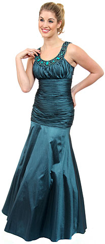 Embellished Mermaid Prom Dress with Ruched Detail