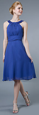 Embellished Boatneck Short Bridesmaid Party Dress