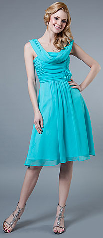 Short Dress with Ruching Bodice
