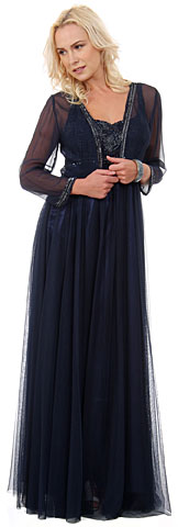 Plus Size Full Length Formal MOB Evening Gown with Jacket