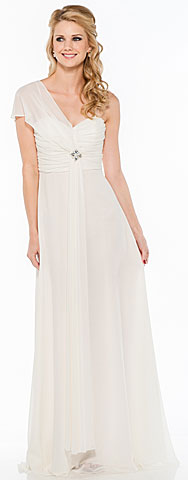 Single Sleeve & Sash Long Formal Bridesmaid Dress