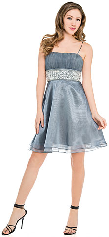 Spaghetti Straps Knee Length Empire Waist Party Dress
