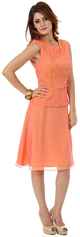 Two Tone Knee Length Bridesmaid Party Dress with