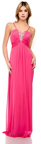 Double Spaghetti Straps Long Formal Dress with Jewels