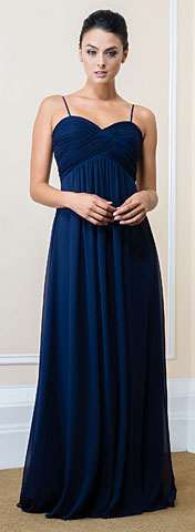 Sweetheart neckline Empire Cut Long Bridesmaid Dress