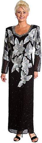 Multi Floral Long Formal Sequin Gown. 119.