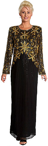 #125. Long Sequined Floral Formal Dress.