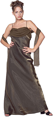 Valance Style Flared Long Bridesmaid Dress. 13003.