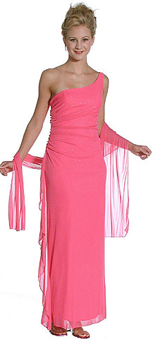 #13302. Single Shouldered Rhinestone Dress.